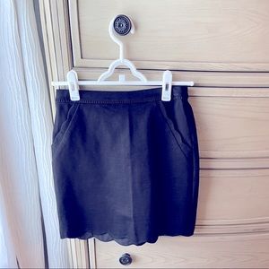 Perfect basic black skirt with scalloped trim